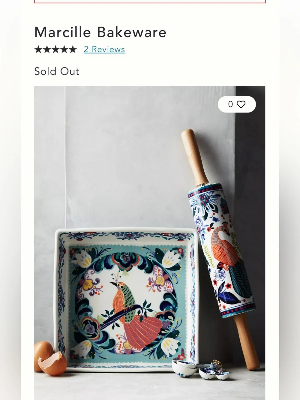 Anthropologie Marcille brownie pan
